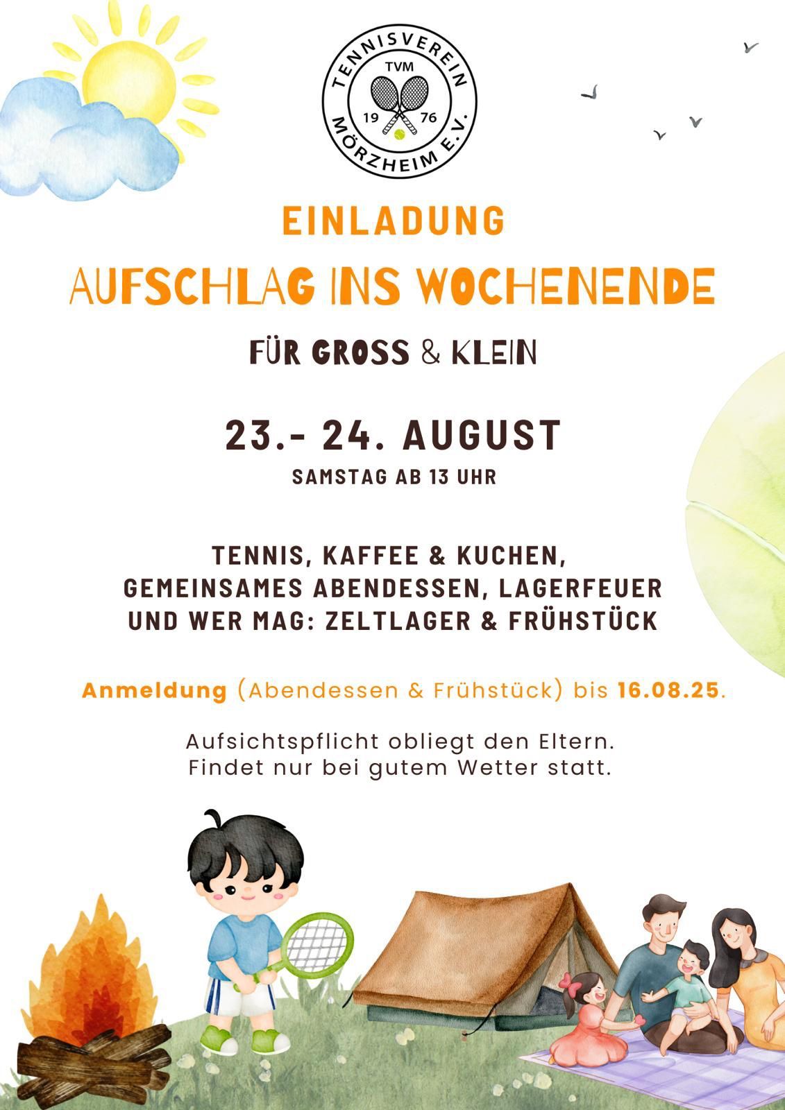 Einladung Aufschlag ins Wochenende